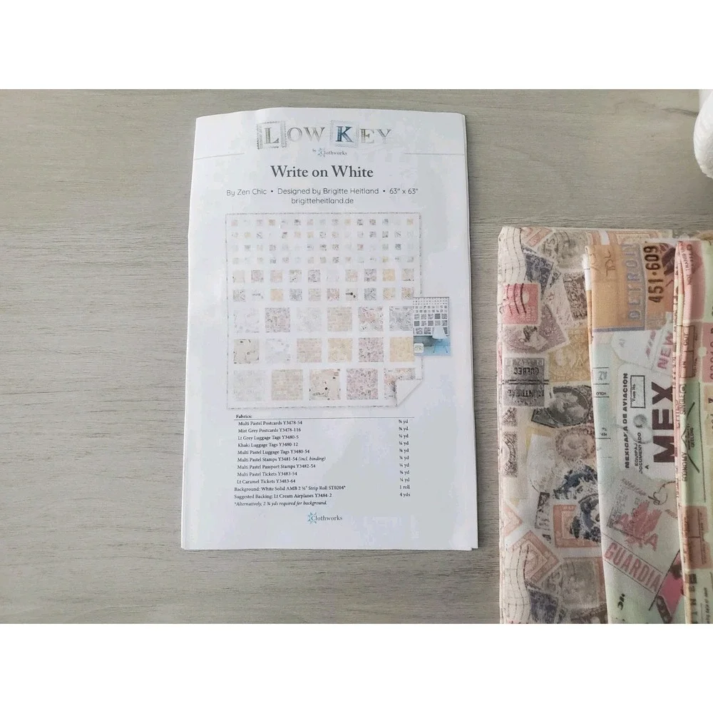 Write On White by Brigitte Heitland Zen Chic Quilt Kit 63x63